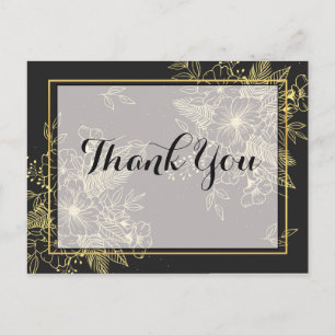 Cartão Postal Rosas Douradas  Obrigado