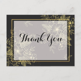 Cartão Postal Rosas Douradas  Obrigado