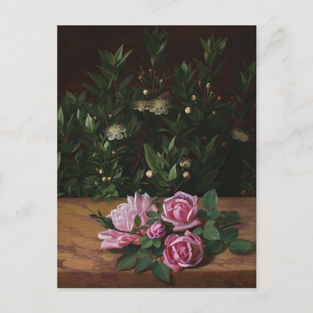 Cartão Postal Rosas e Myrtles por Otto Didrik Otte (Frente)