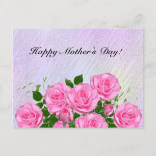 Cartão Postal Rosas Elegantes,Colorido,Abstrato
