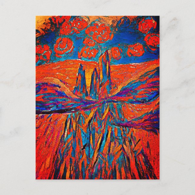 Cartão Postal Rosas expressivos no céu (Frente)