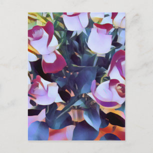 Cartão Postal ROSAS HÍBRIDOS abstrato PINK