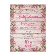 Rosas Magenta Vintage Chá de fraldas de madeira de