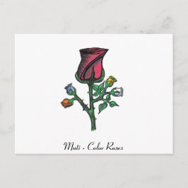 Cartão Postal Rosas multicolores