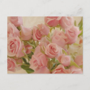Cartão Postal Rosas nas placas de Posto de Canvas