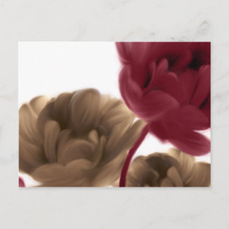 Cartão Postal Rosas pintados - Borgonha e serapilheira