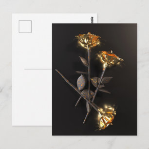 Cartão Postal Rosas Queimadas – Elegância Dourada