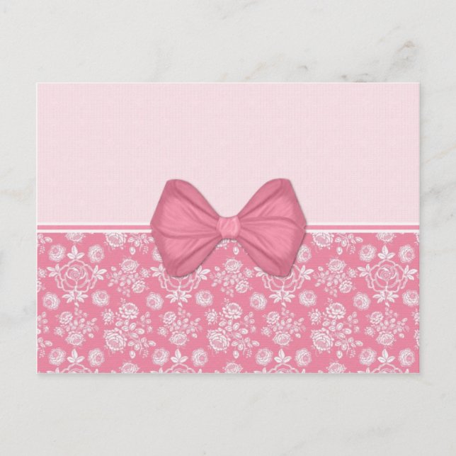 Cartão Postal Rosas rosa com Arco (Frente)