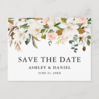 Rosas Rosa-De-Aquarelas Magnolias Salvem A Data