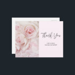 Cartão Postal Rosas Rosa Vintage e renda Elegante - Obrigado<br><div class="desc">Obrigado cartão postal,  com uma fotografia de um buquê de rosas cor-de-rosa colocadas num local coberto por rendas. Vintage elegance.</div>