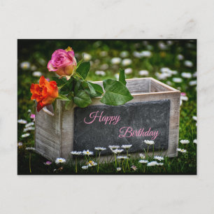 Cartão Postal Rosas Rústicas *personalize a saudaç