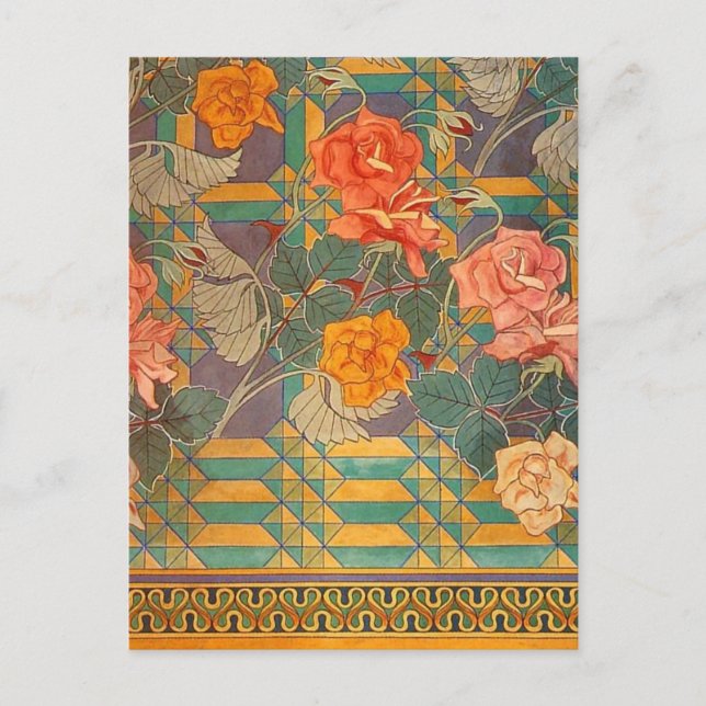 Cartão Postal Rosas Stanisław Wyspiański (Frente)