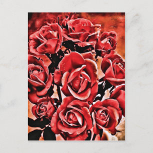 Cartão Postal Rosas vermelhas