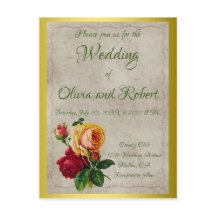 Rosas vermelhas e amarelas da safra personalizada