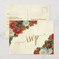 Rosas Vitorianas Casamento Elegante de Outono RSVP