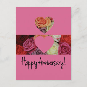 Cartão Postal Rosase feliz aniversário