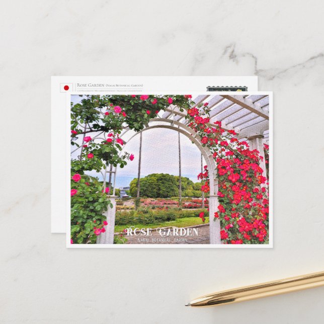 Cartão Postal Rose Garden (Nagai Botanical Garden) ポストカード (Frente/Verso In Situ)