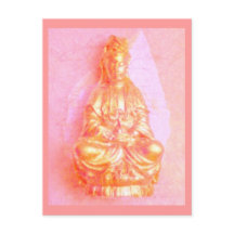 Rose-Gold Kwan Yin postcard
