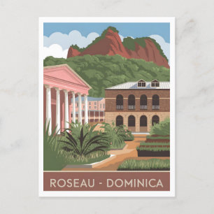Cartão Postal Roseau Dominica Vintage