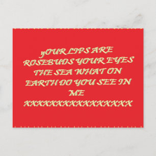 Cartão Postal Rosebud lábios olhos como o Namorados de romance d