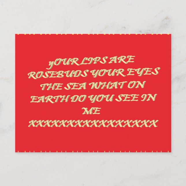 Cartão Postal Rosebud lábios olhos como o Namorados de romance d (Frente)