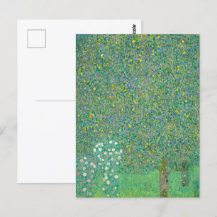 Cartão Postal Rosebushes sob as árvores por Gustav Klimt