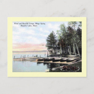 Cartão Postal Rosecliff Cottage, Rangeley Lagos, Maine Vintage