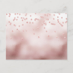 Cartão Postal Rosegold Glitter Confetti