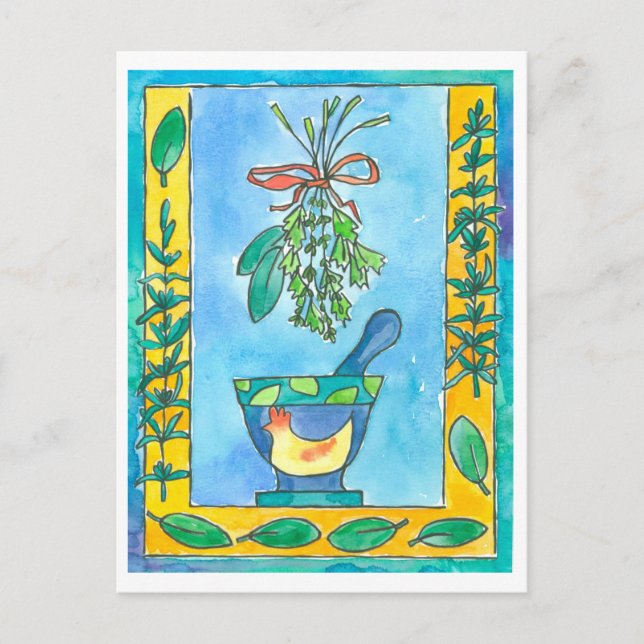 Cartão Postal Rosemary Bay Laurel Cozinhar Herbs (Frente)