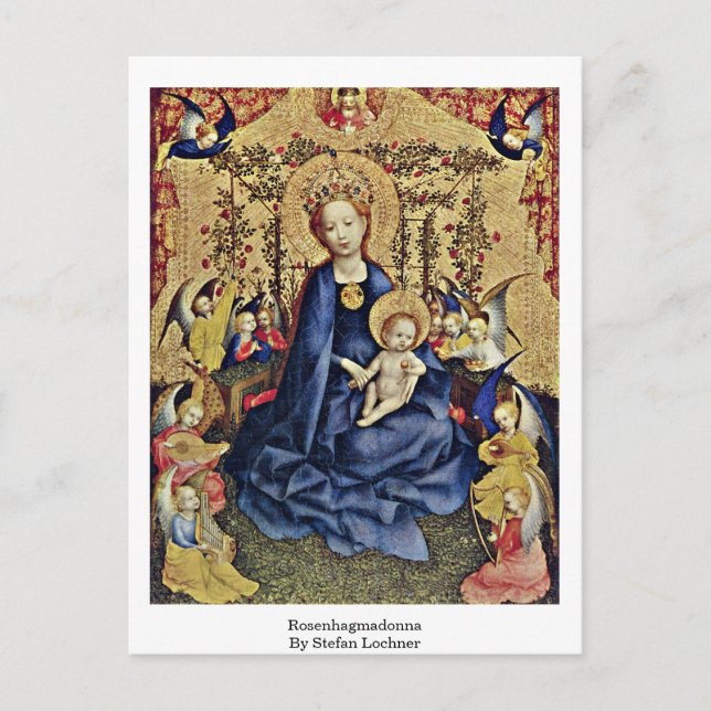 Cartão Postal Rosenhagmadonna Por Stefan Lochner (Frente)