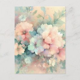 Cartão Postal Roses Vintages Pastel