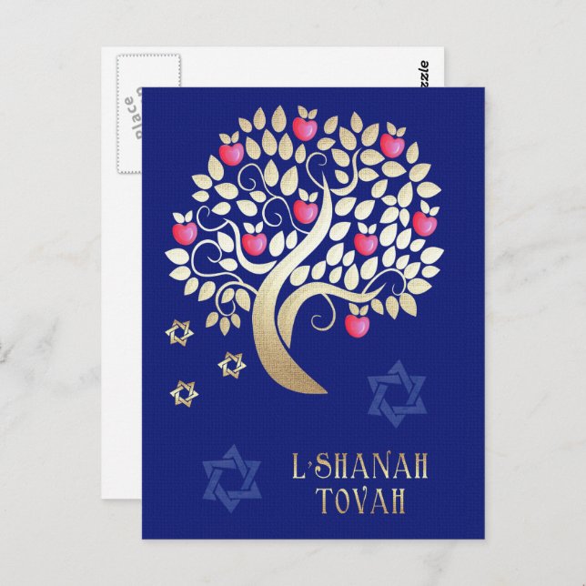 Cartão Postal Rosh Hashanah | Ano Novo Judaico (Frente/Verso)
