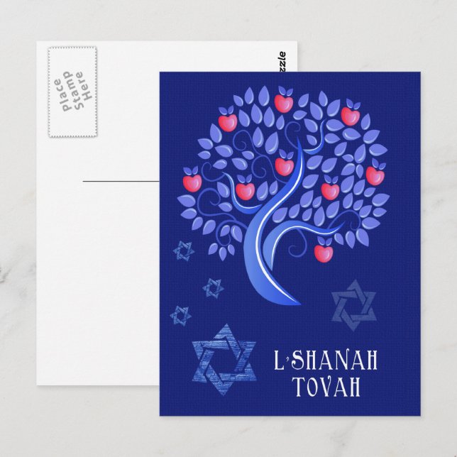 Cartão Postal Rosh Hashanah | Ano Novo Judaico (Frente/Verso)