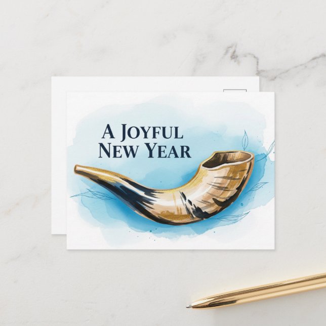 Cartão Postal Rosh Hashanah Ano Novo Judaico (Frente/Verso In Situ)