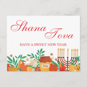 Cartão Postal Rosh Hashanah Shana Tova Dia Santo Judaico