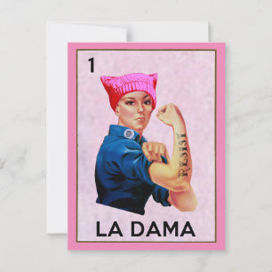 Cartão Postal Rosie the Riveter Resiste La Dama Loteria