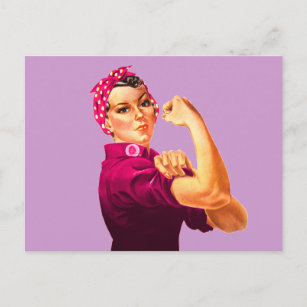 Cartão Postal Rosie The Riveter - Rosa Cancer
