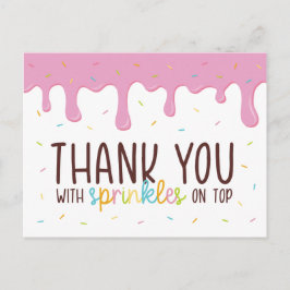 Cartão Postal Rosquinha Colorida Sprinkles Obrigado