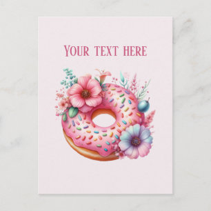 Cartão Postal Rosquinha de padaria fofa adicione mensagem ou nom