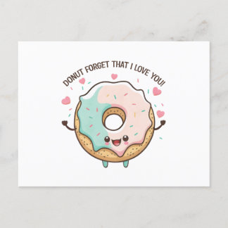 Cartão Postal "Rosquinha Esqueça Que Eu Te Amo" Rosquinha Kawaii