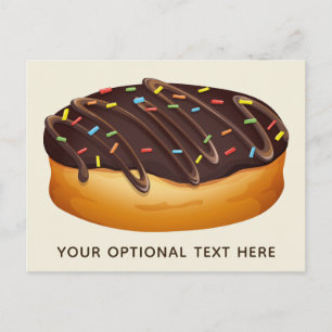 Cartão Postal Rosquinha Ilustração de texto personalizado e ca