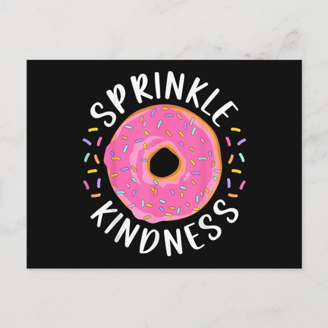 Cartão Postal Rosquinha Sprinkle Kindness Meninas Engraçadas Mul (Frente)