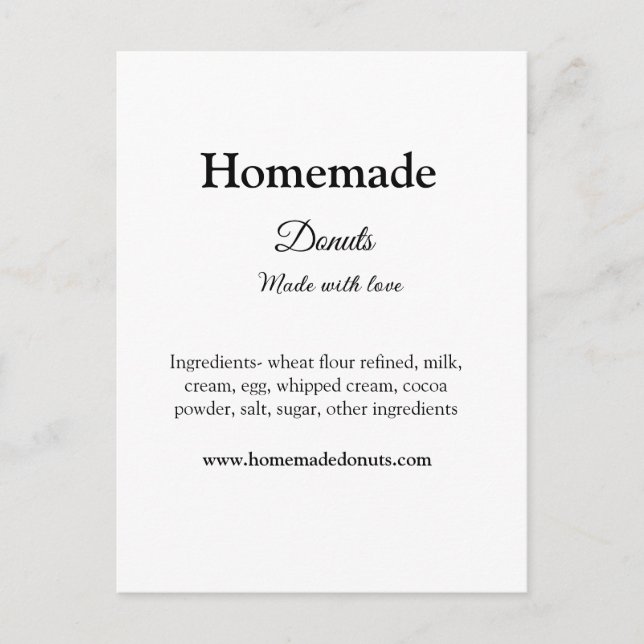 Cartão Postal Rosquinhas caseiras feitas com amor adicionar text (Frente)