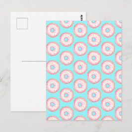 Cartão Postal Rosquinhas de aspersão de cor rosa-d'água