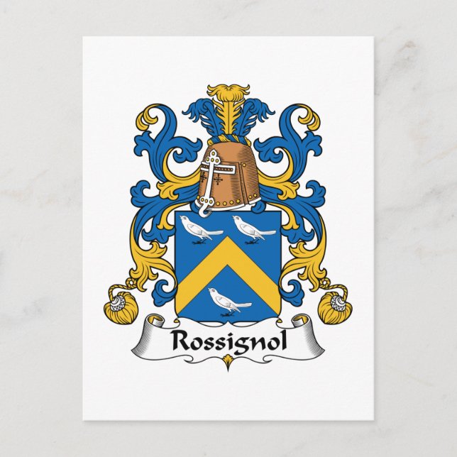 Cartão Postal Rossignol Family Crest (Frente)