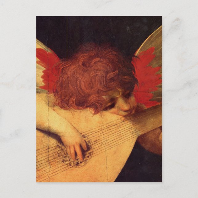 Cartão Postal Rosso Fiorentino Musico Angel (Frente)