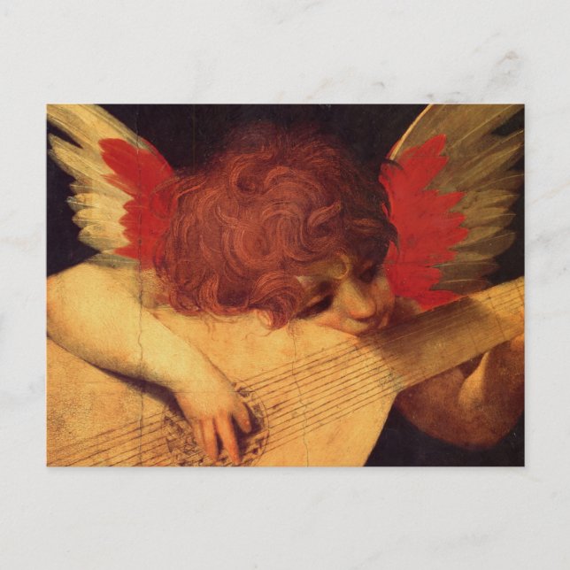 Cartão Postal Rosso Fiorentino Musico Angel (Frente)