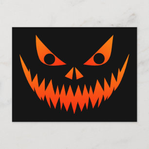 Cartão Postal Rosto Assustador de Halloween