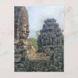 Cartão Postal Rosto Buda Pedra no Templo de Bayon, Angkor