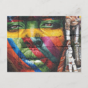 Cartão Postal rosto de arte de parede